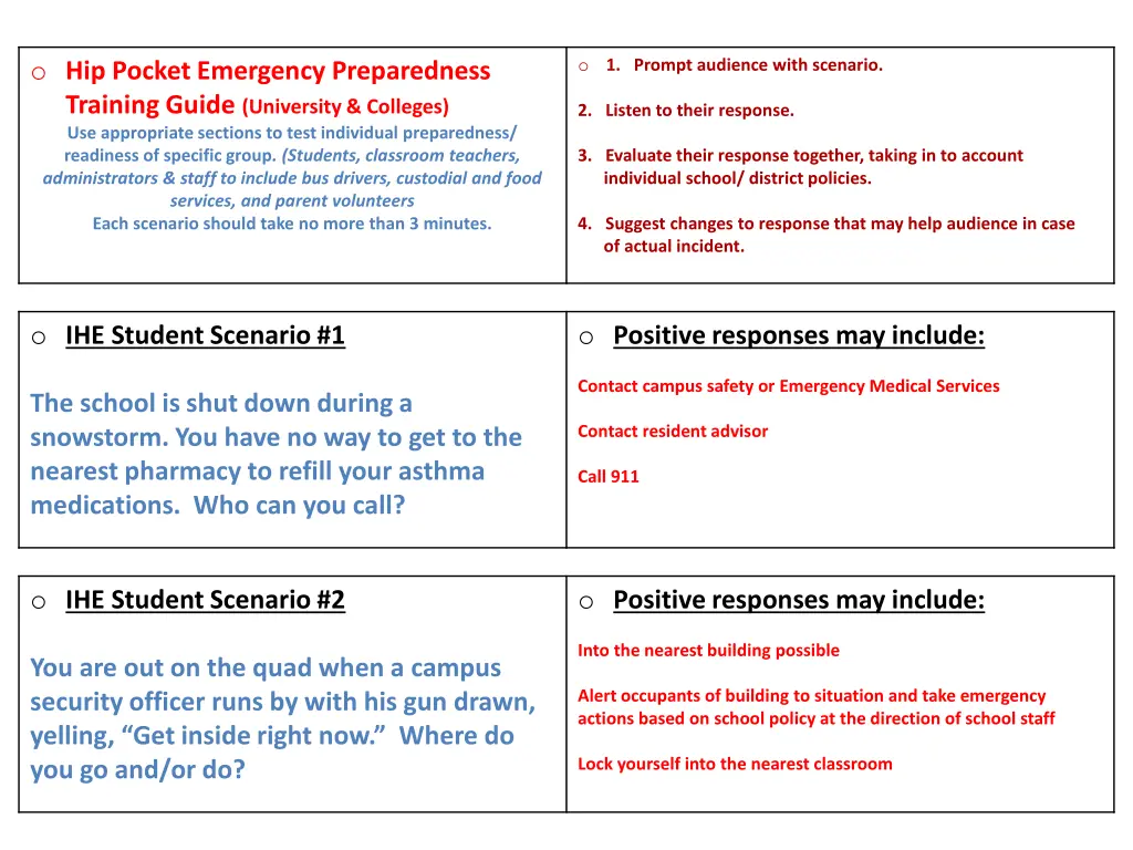 o 1 prompt audience with scenario n.w