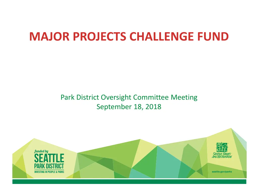 major projects challenge fund n.w