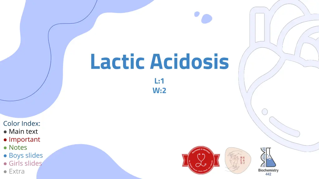 lactic acidosis l 1 w 2 n.w