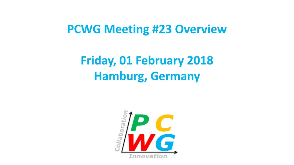 pcwg meeting 23 overview n.w