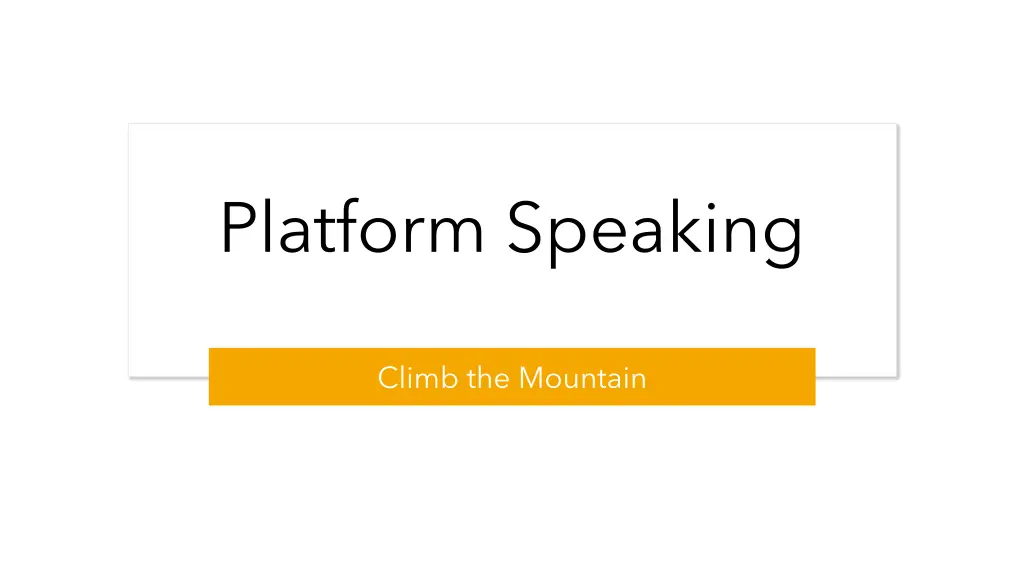 platform speaking n.w
