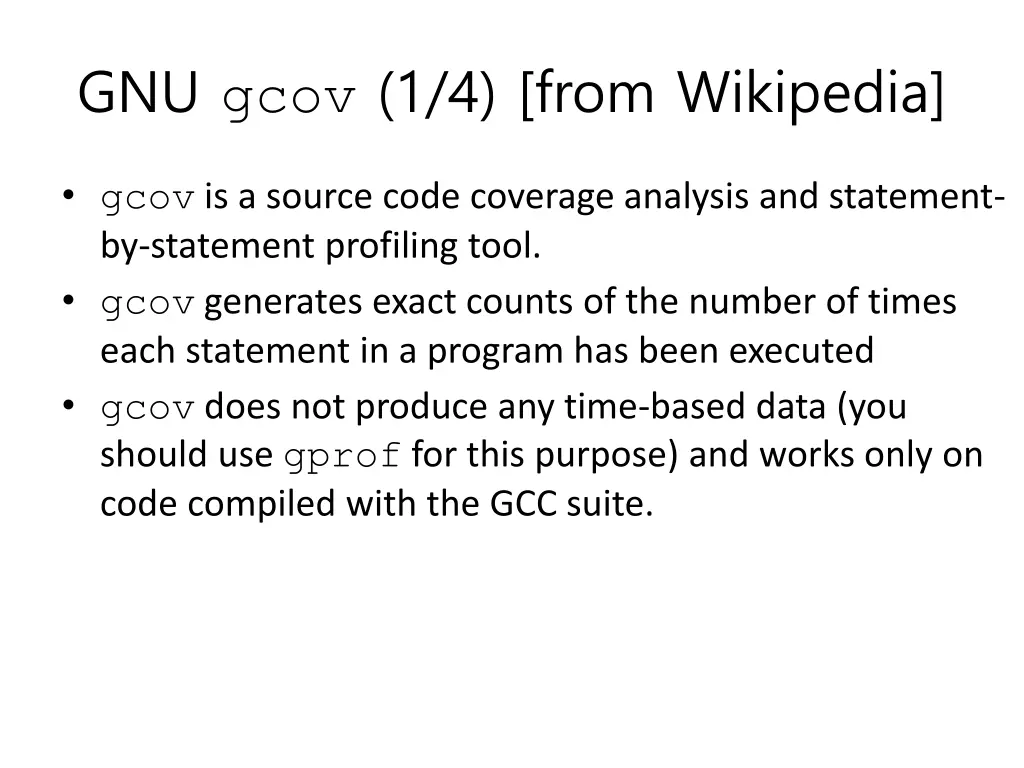gnu gcov 1 4 from wikipedia n.w