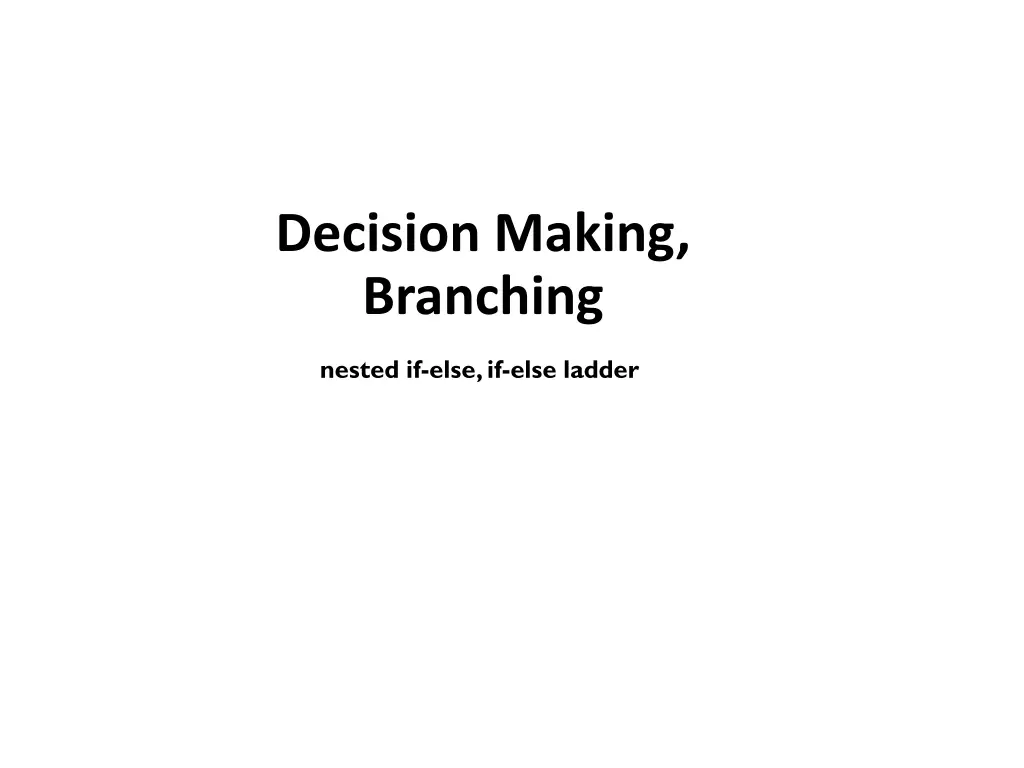decision making branching n.w