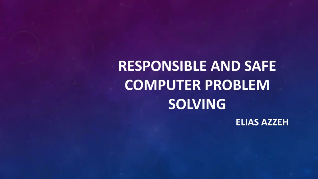 responsible and safe computer problem solving n.w