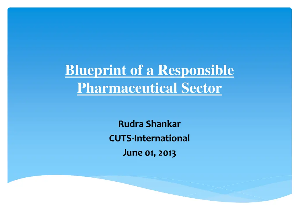 blueprint of a responsible pharmaceutical sector n.w