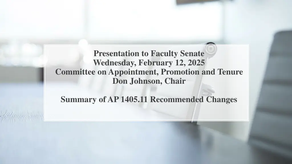 presentation to faculty senate wednesday february n.w