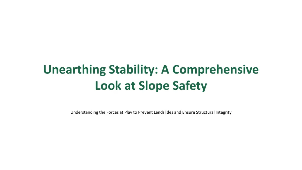 unearthing stability a comprehensive look n.w