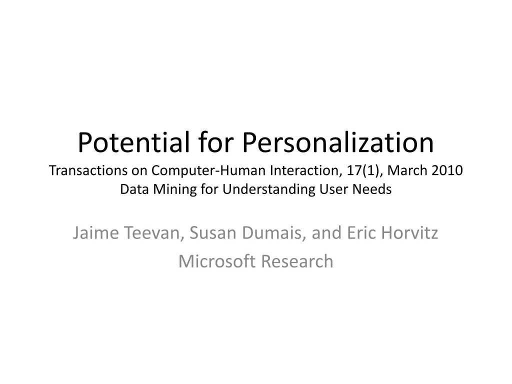 potential for personalization transactions n.w