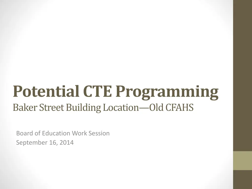 potential cte programming baker street building n.w