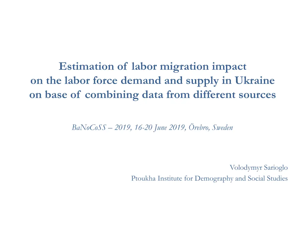 estimation of labor migration impact on the labor n.w
