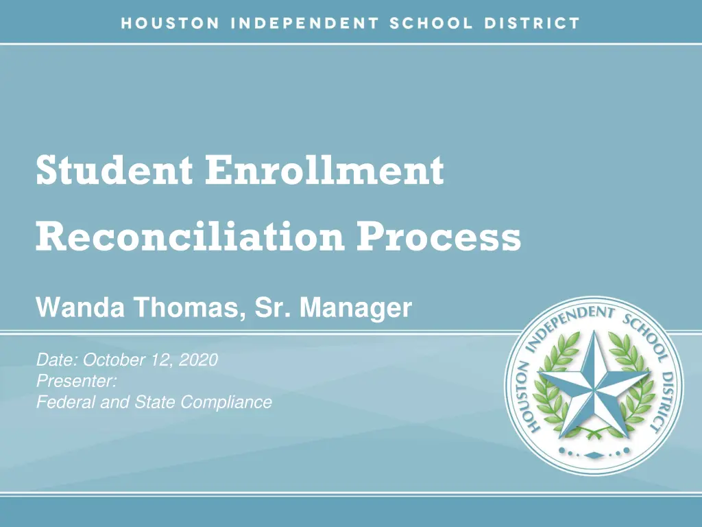 student enrollment reconciliation process n.w