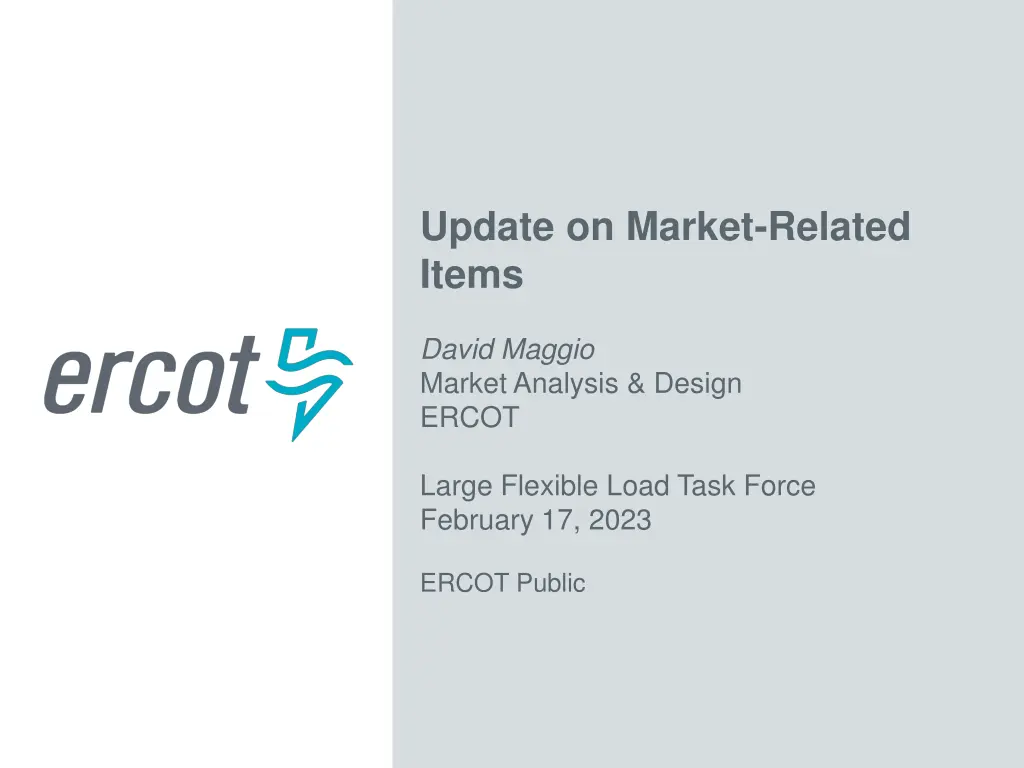 update on market related items n.w