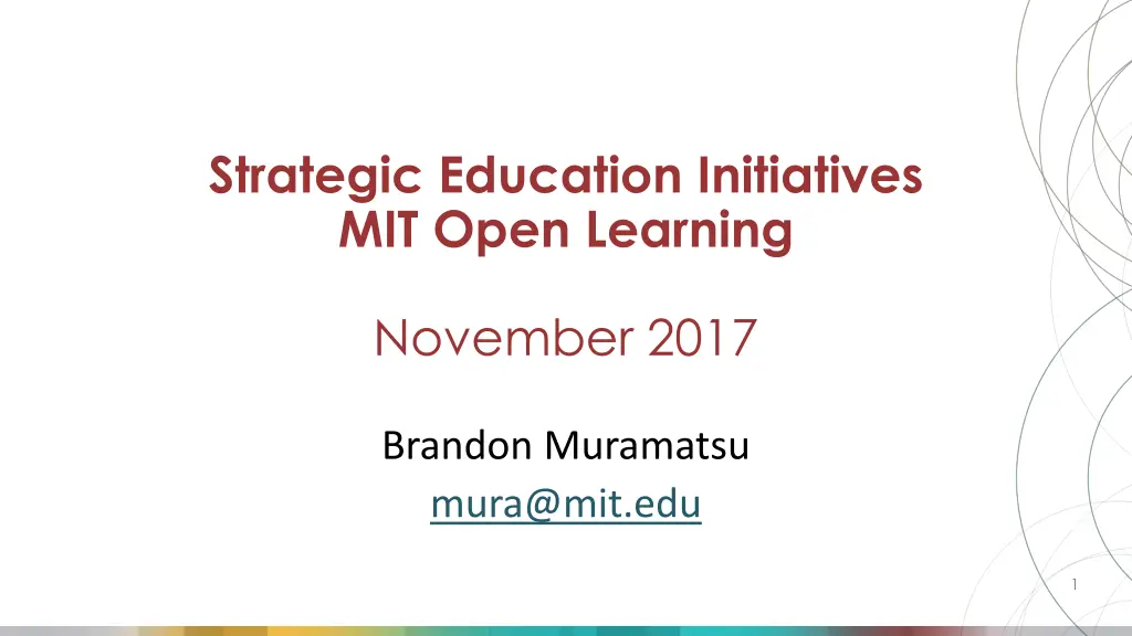 strategic education initiatives mit open learning n.w