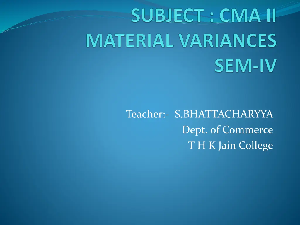 teacher s bhattacharyya dept of commerce n.w
