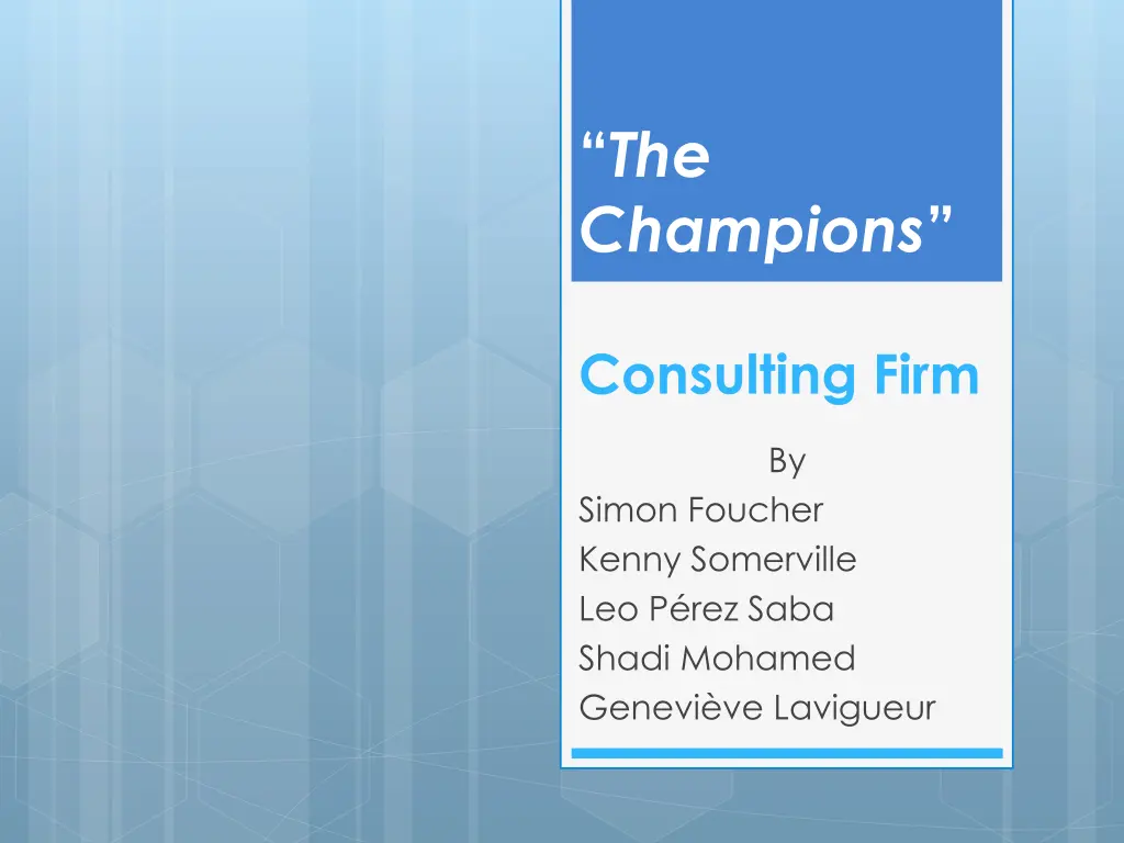 the champions n.w