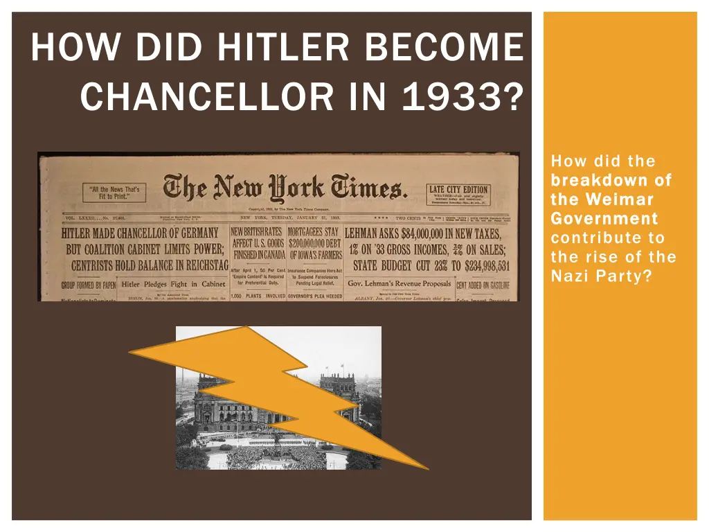 how did hitler become chancellor in 1933 n.w