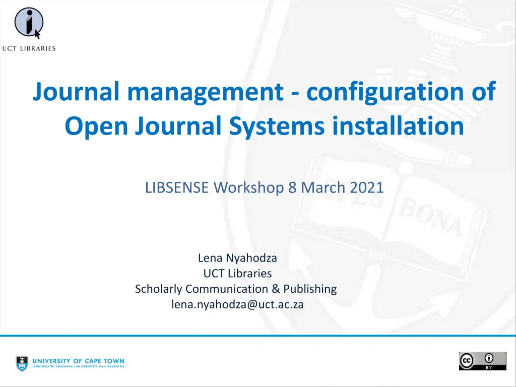 journal management configuration of open journal n.w