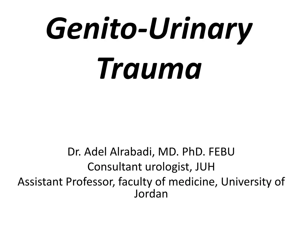 genito urinary trauma n.w