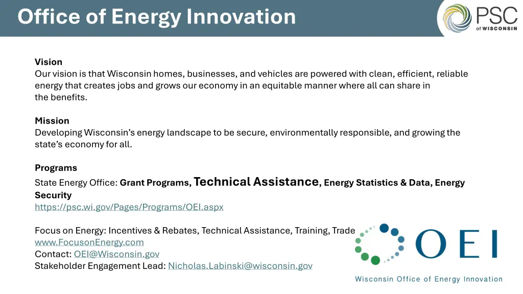 office of energy innovation n.w