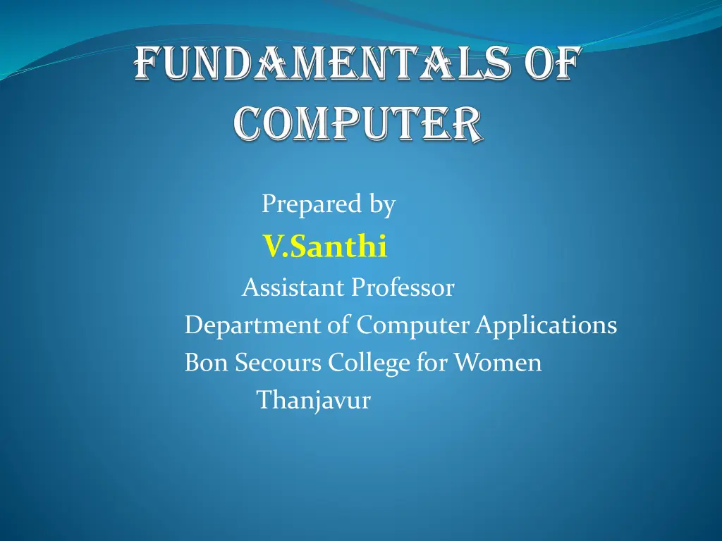 prepared by v santhi assistant professor n.w