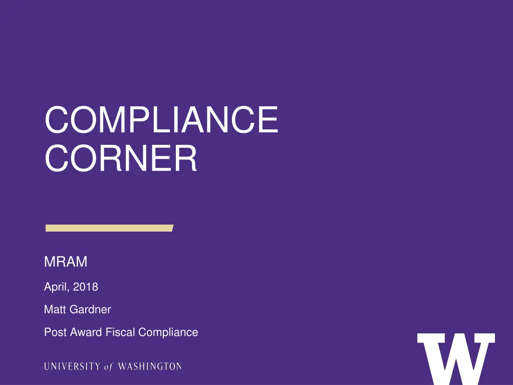 compliance corner n.w