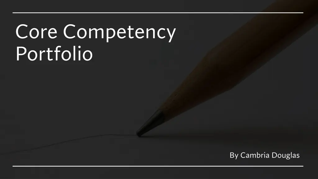 core competency portfolio n.w