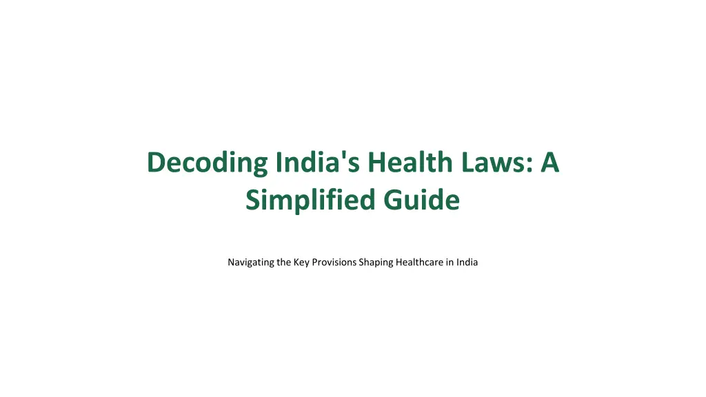 decoding india s health laws a simplified guide n.w