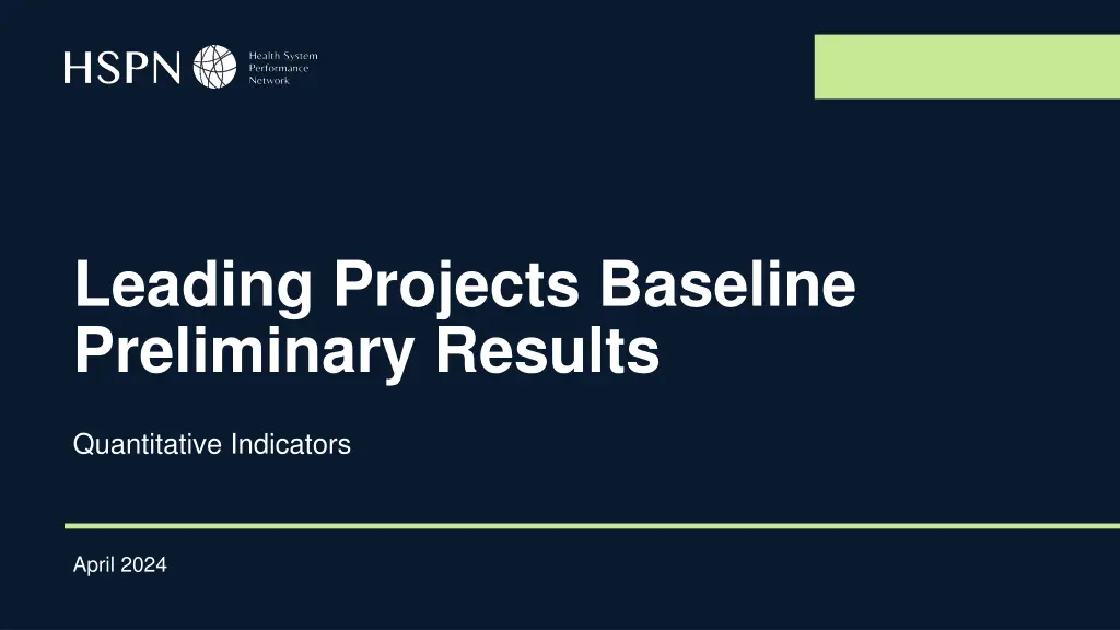leading projects baseline preliminary results n.w