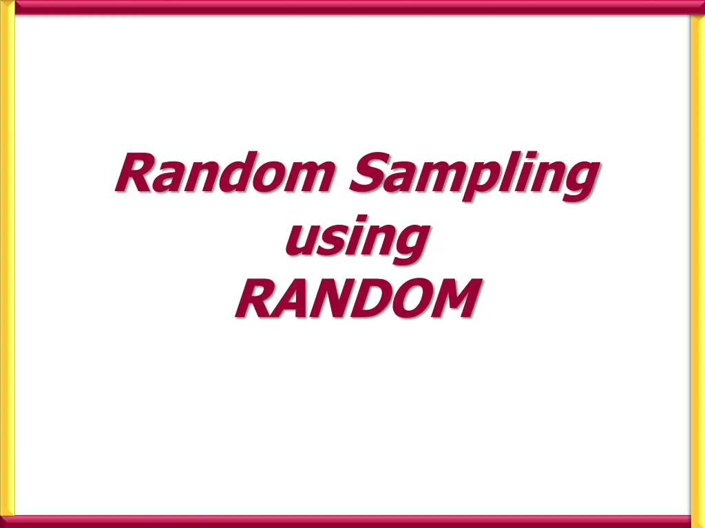 random sampling using random n.w
