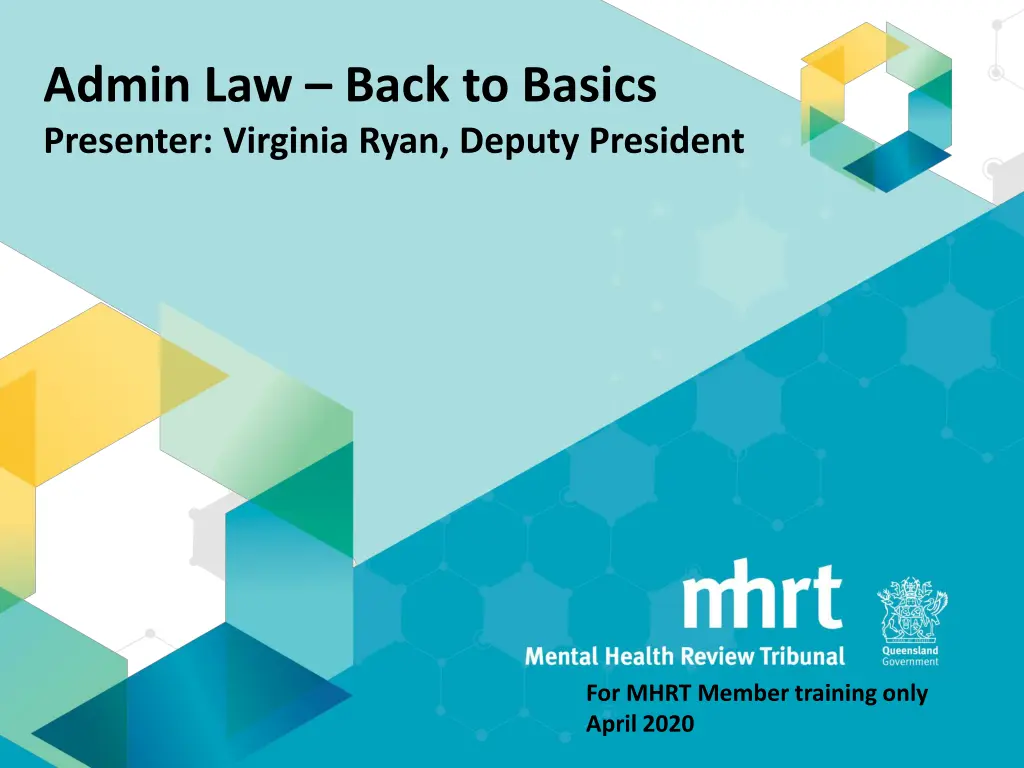 admin law back to basics presenter virginia ryan n.w