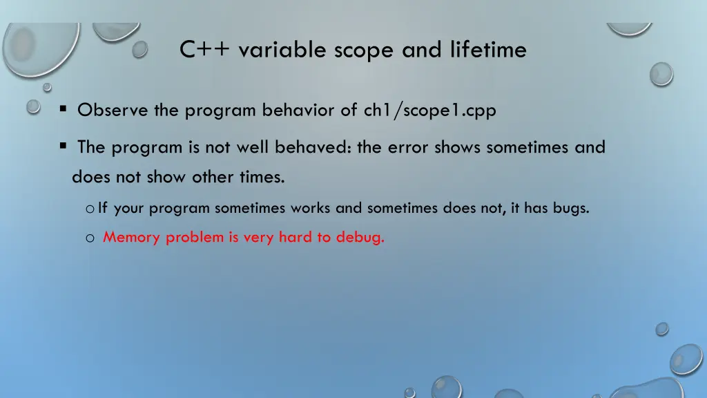 c variable scope and lifetime n.w