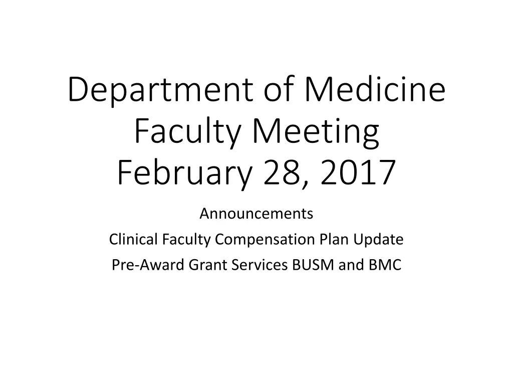 department of medicine faculty meeting february n.w