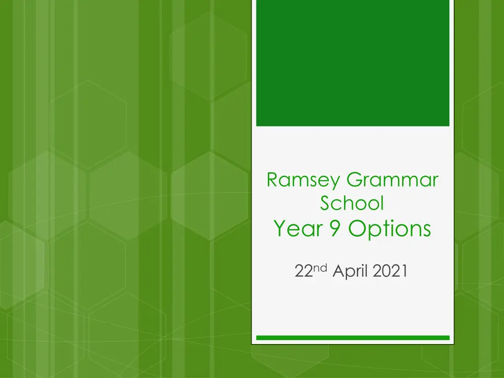 ramsey grammar school year 9 options n.w