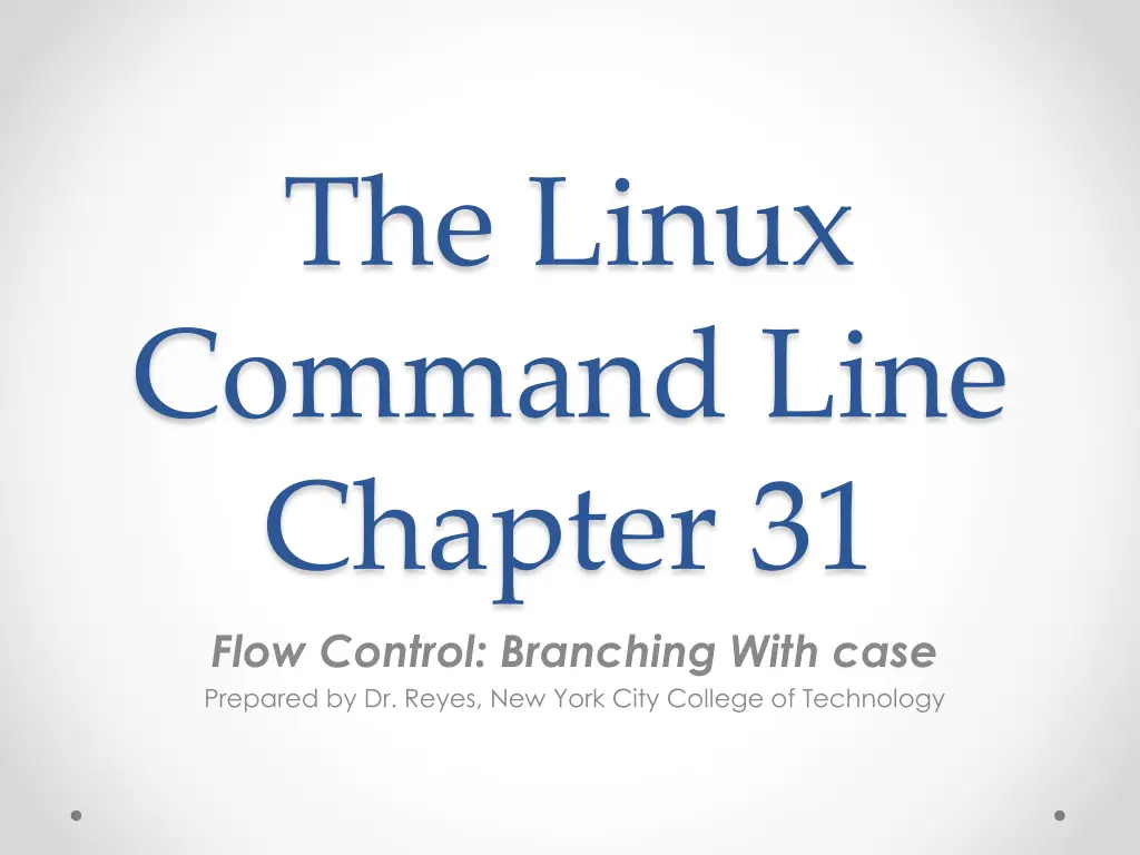 the linux command line chapter 31 flow control n.w
