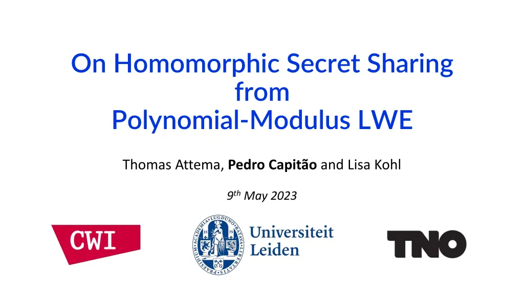 on homomorphic secret sharing from polynomial n.w