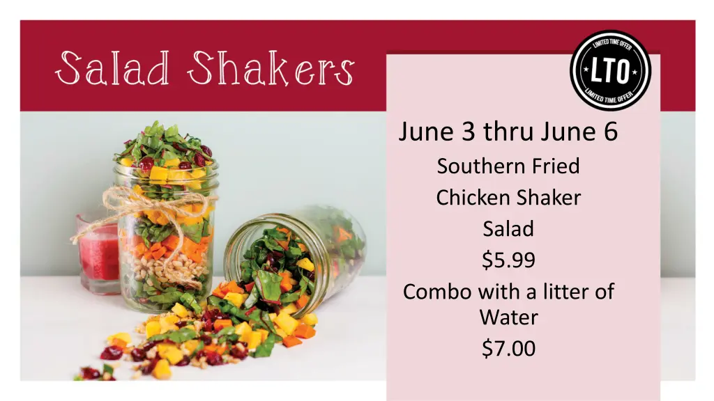 june 3 thru june 6 southern fried chicken shaker n.w