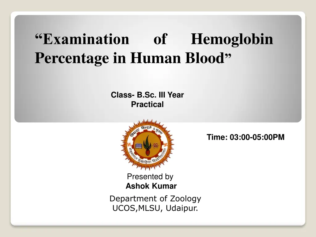 examination percentage in human blood n.w