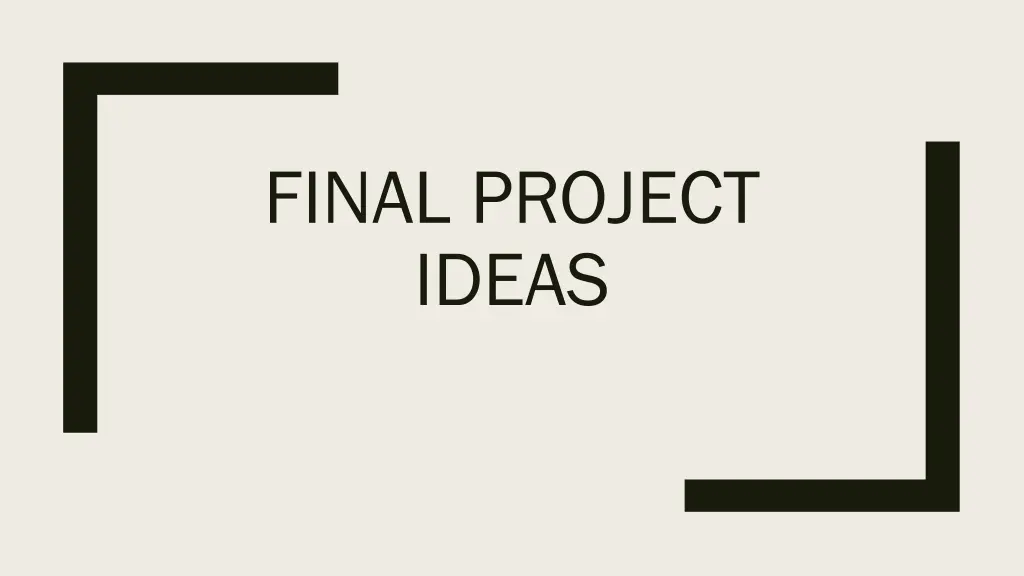 final project ideas n.w