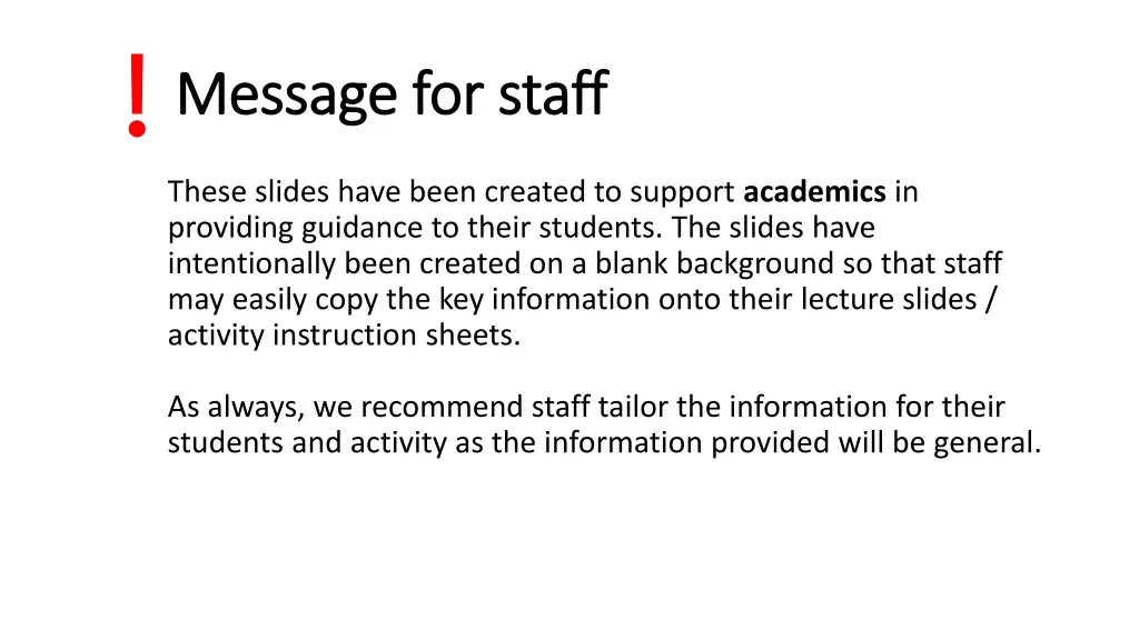 message for staff message for staff n.w