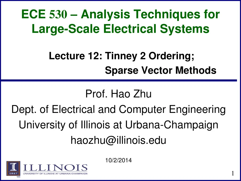 ece 530 analysis techniques for large scale n.w
