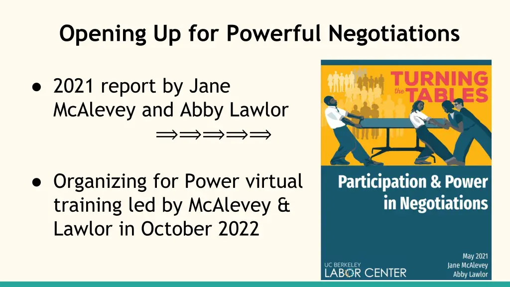 opening up for powerful negotiations n.w
