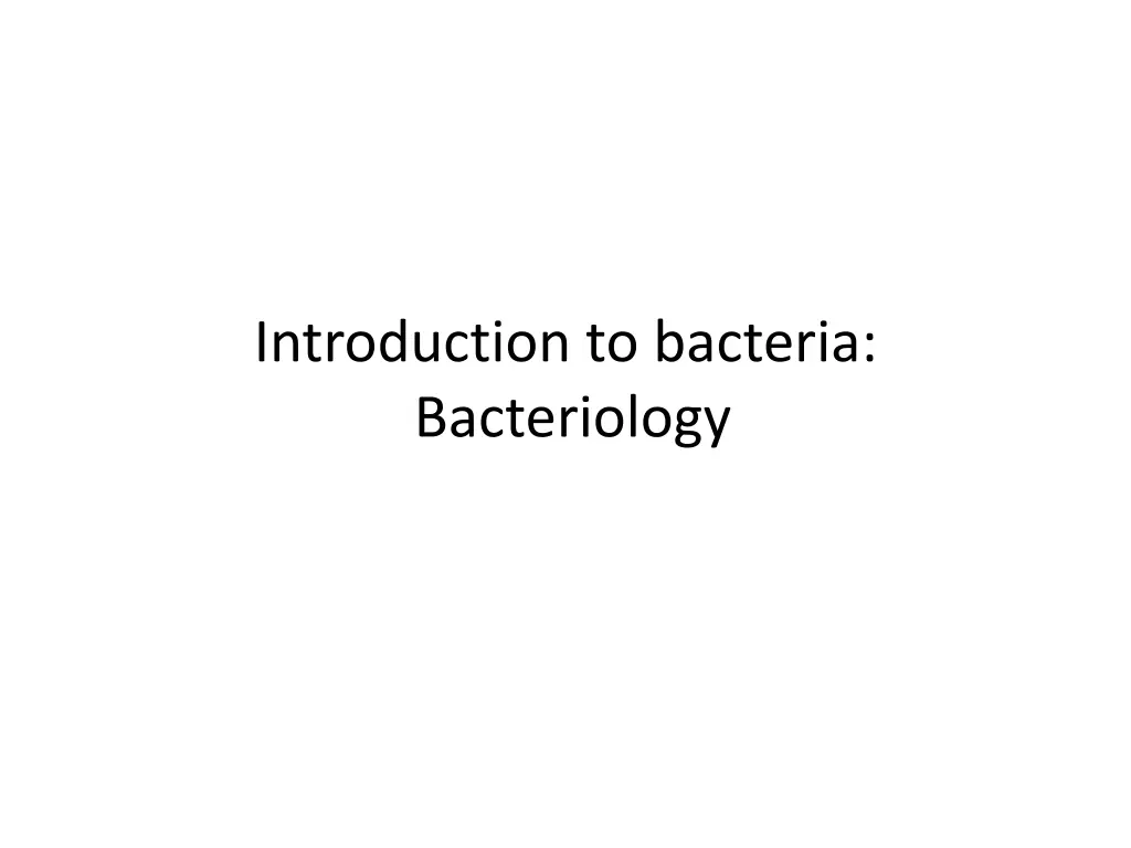 introduction to bacteria bacteriology n.w