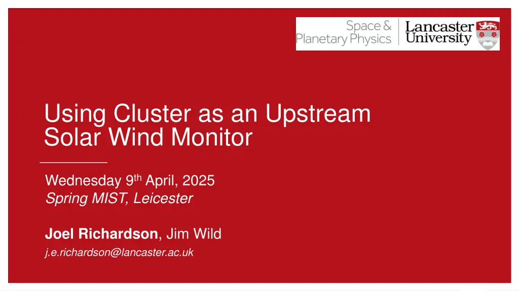 j e richardson@lancaster ac uk n.w