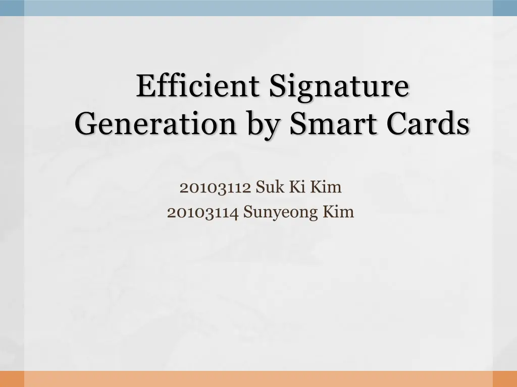 efficient signature generation by smart cards n.w