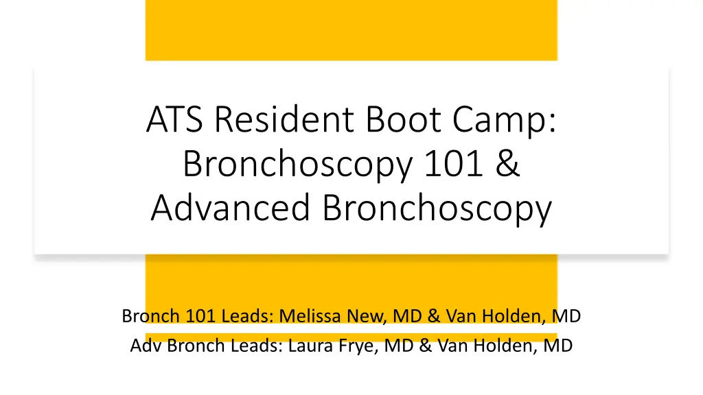 ats resident boot camp bronchoscopy 101 advanced n.w