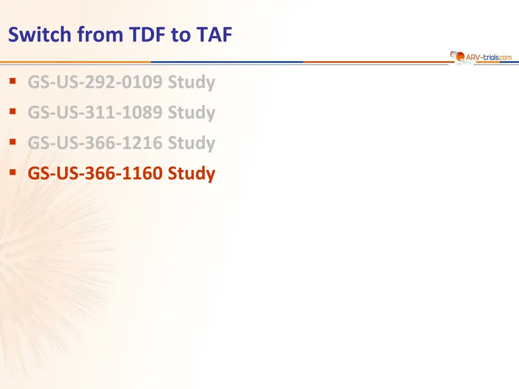 switch from tdf to taf n.w