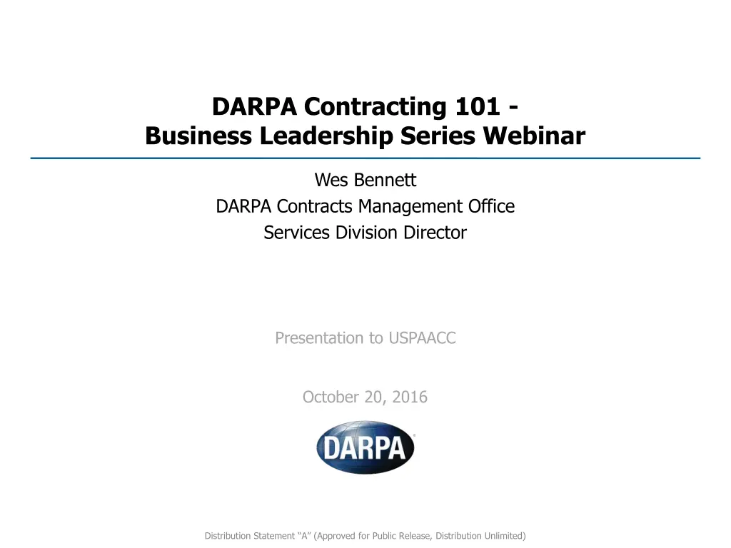 darpa contracting 101 business leadership series n.w