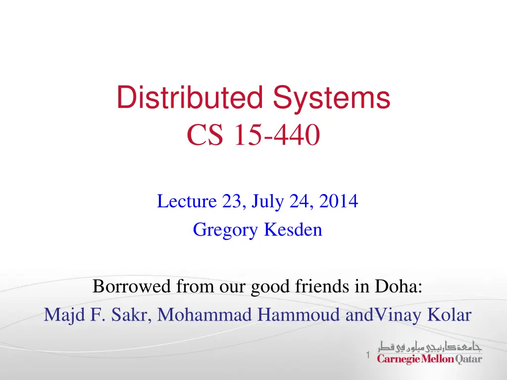 distributed systems cs 15 440 n.w