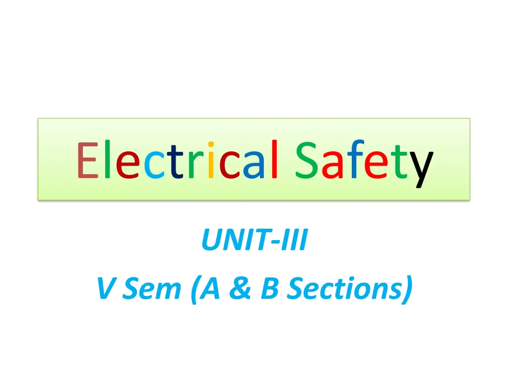 electrical safety n.w