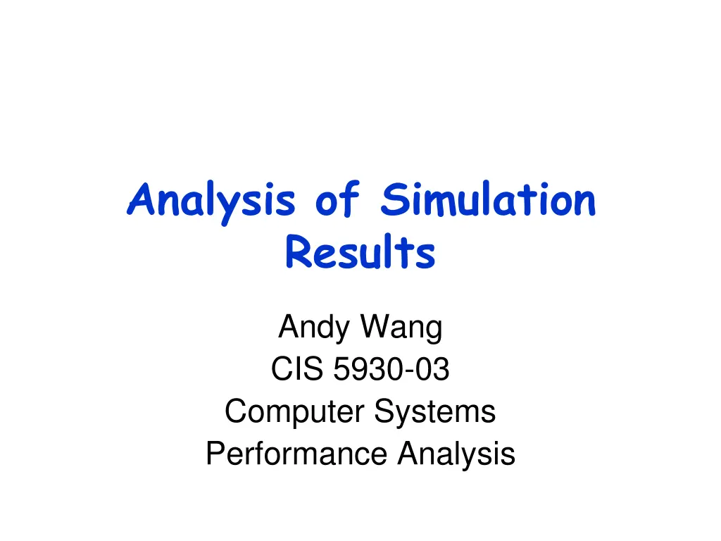 analysis of simulation results n.w
